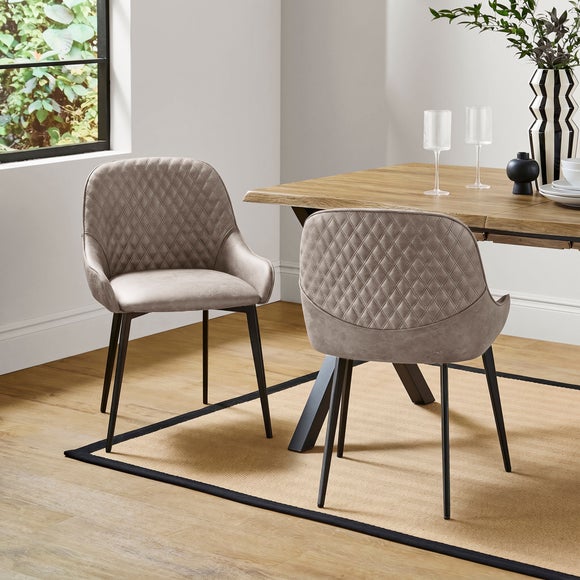 Hudson Set of 2 Dining Chairs, Faux Leather - image 1