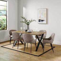 Hudson Set of 2 Dining Chairs, Faux Leather - thumbnail 2