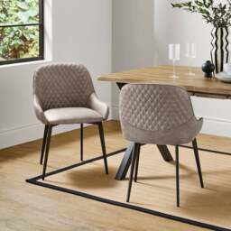 Hudson Set of 2 Dining Chairs, Faux Leather