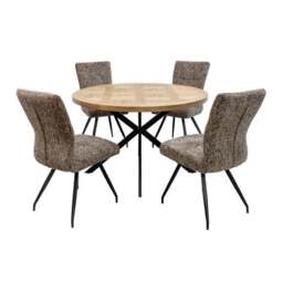 Carson Round 4 Seater Dining Table, Brown - thumbnail 4