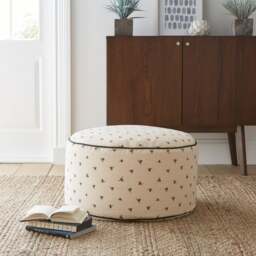 Bees Pouffe Natural - thumbnail 1