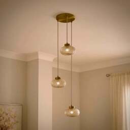 Silas Embossed 3 Light Adjustable Cluster Ceiling Light - thumbnail 2