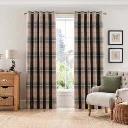Highland Check Eyelet Curtains - thumbnail 2