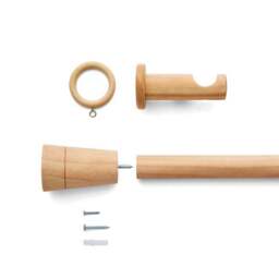 Flute Wood Curtain Pole - thumbnail 3