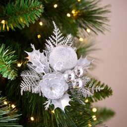 Silver Bauble and Crystal Pick Tree Decoration - thumbnail 1