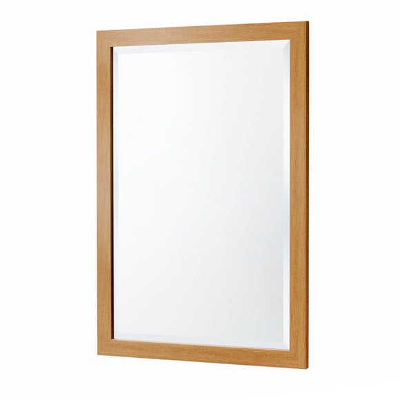 Yearn Simple Oak Effect Bevelled Wall Mirror - image 1