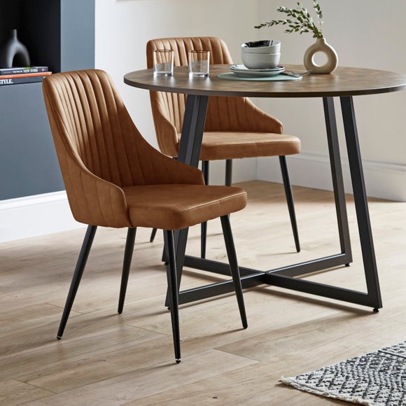 Shea Set of 2 Dining Chairs, Faux Leather - image 1