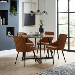 Shea Set of 2 Dining Chairs, Faux Leather - thumbnail 2
