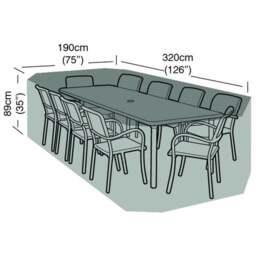 8-10 Seater Rectangular Gardem Furniture Set Super Tough Cover - thumbnail 1