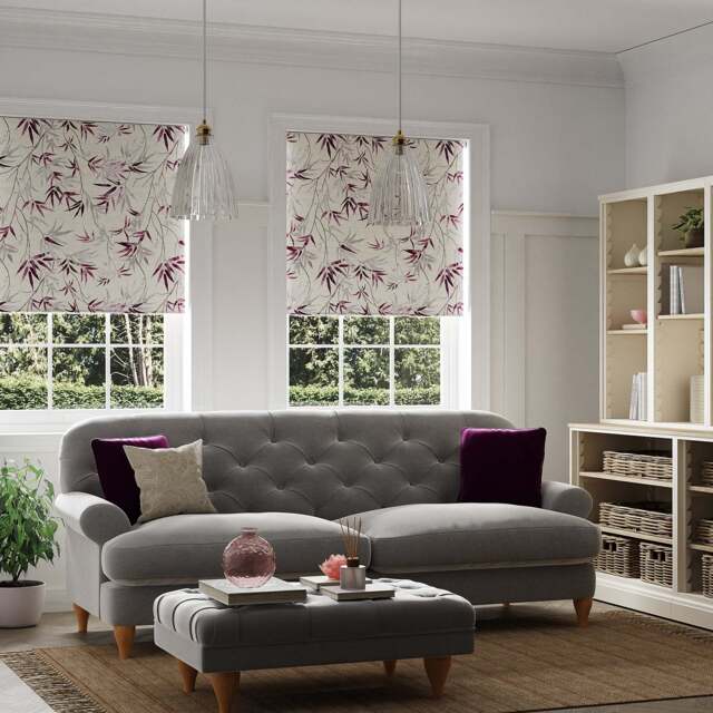 Akina Plum Blackout Roller Blind Purple/Beige