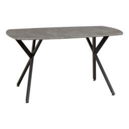 Athens 4 Seater Rectangular Dining Table with 4 Avery Chairs, Concrete Effect - thumbnail 2
