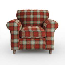 Flori Woven Check Fabric Orkney Armchair - thumbnail 6