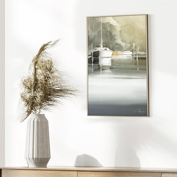 Marina Days by Craig Trewin Penny Framed Canvas - image 1