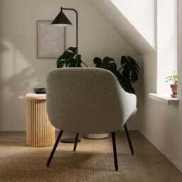 Astrid Tonal Boucle Bentwood Accent Chair - thumbnail 2