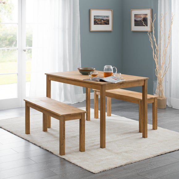 Coxmoor 4 Seater Rectangular Dining Table with 2 Dining Benches - image 1