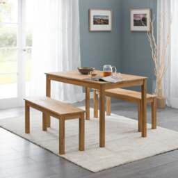 Coxmoor 4 Seater Rectangular Dining Table with 2 Dining Benches