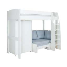 Uno High Sleeper with Corner Sofa And Wardrobe Pine - thumbnail 2