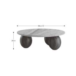Buffie Coffee Table, Marble and Mango Wood - thumbnail 6