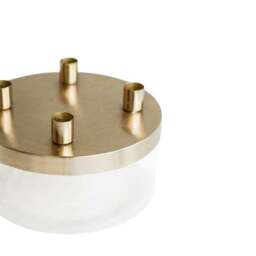Metal Candlestick Holder with Glass Bowl - thumbnail 2