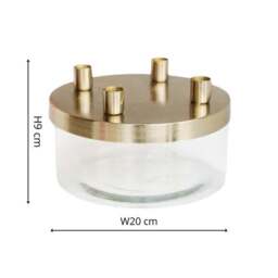 Metal Candlestick Holder with Glass Bowl - thumbnail 5