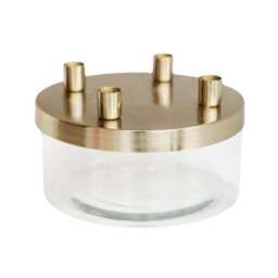 Metal Candlestick Holder with Glass Bowl - thumbnail 4