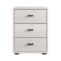 Wiemann Kahla Glass Fronted 3 Drawer Bedside Table - thumbnail 2