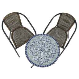 Summer Terrace Atlanta Round Bistro Table with 2 Springdale Chairs - thumbnail 6