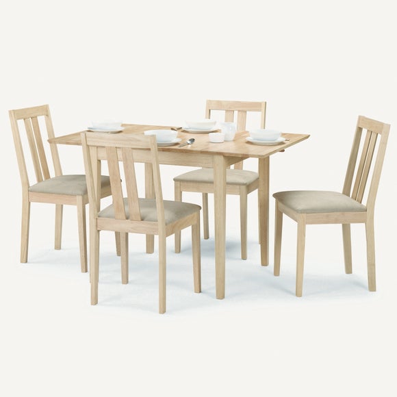 Rufford 4-6 Seater Square Extendable Dining Table with 4 Coast Chairs