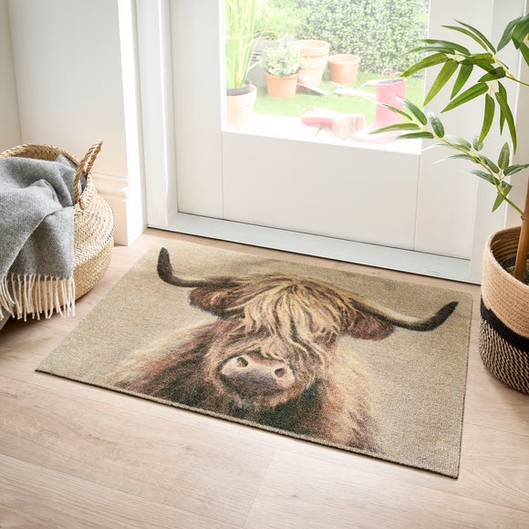 Marvel Highland Cow Printed Washable Doormat - image 1