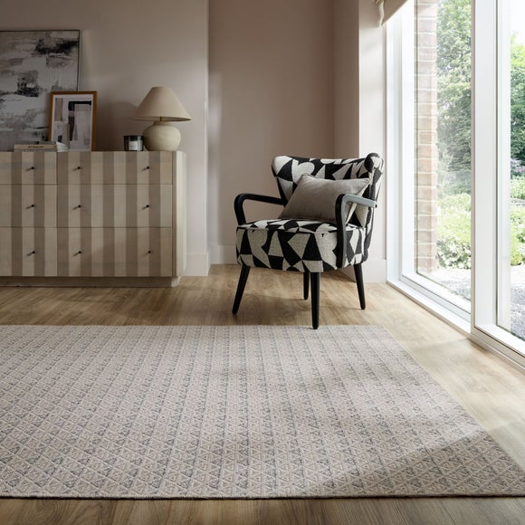 Geo Diamond Woven Washable Rug - image 1