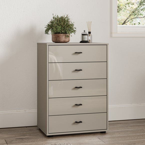 Wiemann Kahla Glass Fronted Small 5 Drawer Chest - image 1