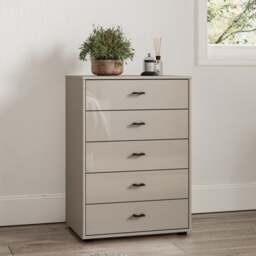Wiemann Kahla Glass Fronted Small 5 Drawer Chest - thumbnail 1