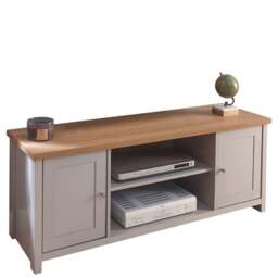 "Lancaster TV Unit, Grey and Oak for TVs up to 55""" - thumbnail 1