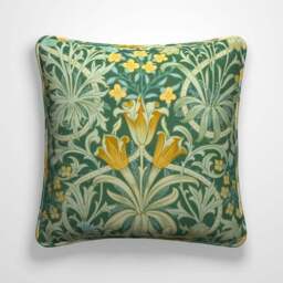 William Morris At Home Woodland Weeds Evergreen Cotton Made to Measure Cushion Cover - thumbnail 2