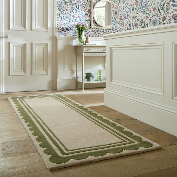 Lois Scallop Border Wool Runner - image 1