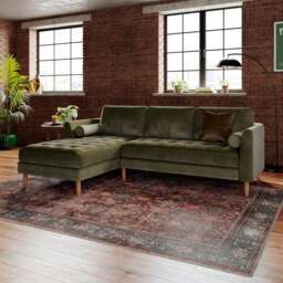 Max Velvet Corner Chaise Sofa - thumbnail 1