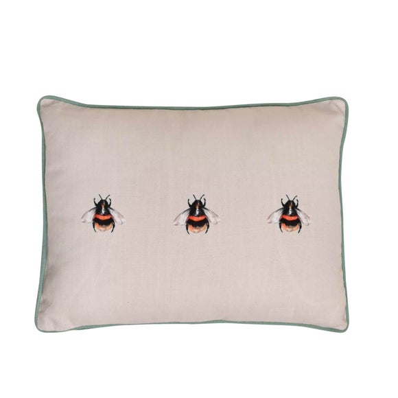 Meg Hawkins Bee Rectangular Cushion with Wooden Buttons - image 1