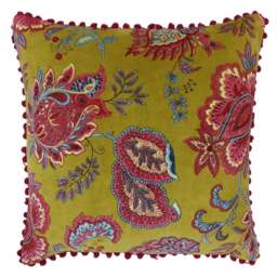 Paoletti Malisa Floral Velvet Cushion - thumbnail 1