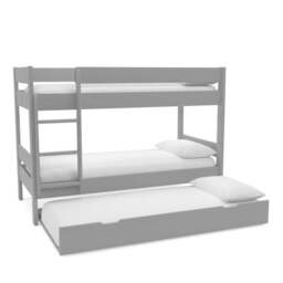Compact Wooden Bunk Bed With Open Trundle - thumbnail 4