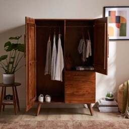 Maxton Small Wardrobe, Mango Wood - thumbnail 2
