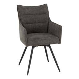 Lewis Set of 2 Carver Swivel Dining Chairs, Fabric - thumbnail 3