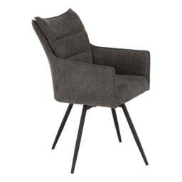 Lewis Set of 2 Carver Swivel Dining Chairs, Fabric - thumbnail 4