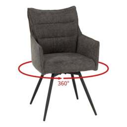 Lewis Set of 2 Carver Swivel Dining Chairs, Fabric - thumbnail 2