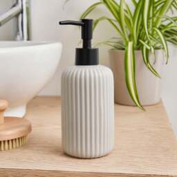 Ceramic Ribbed Soap Dispenser - thumbnail 1