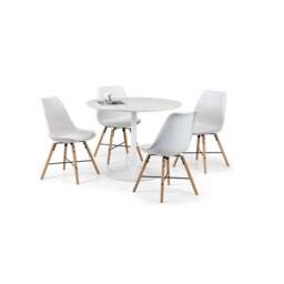 Blanco 4 Seater Round Pedestal Dining Table, White - thumbnail 5