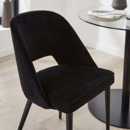 Effy 4 Seater Round Dining Table with 4 Lillia Black Velvet Dining Chairs - thumbnail 4