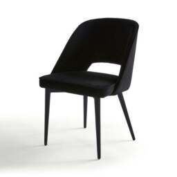 Effy 4 Seater Round Dining Table with 4 Lillia Black Velvet Dining Chairs - thumbnail 5