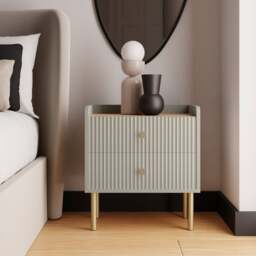 Georgi 2 Drawer Bedside Table - thumbnail 1