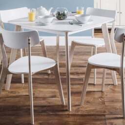 Casa 4 Seater Square Dining Table, White - thumbnail 2