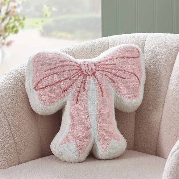 Catherine Lansfield Bow Boucle 3D Cushion - image 1